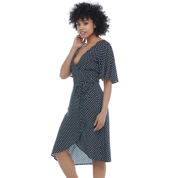 New Skye Grace Polka Dot Side Tie Wrap Cover Up Dress - Picture 6 of 14